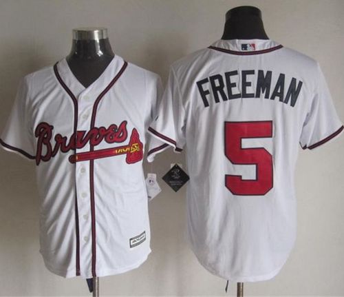 Braves #5 Freddie Freeman White New Cool Base Stitched MLB Jersey - Click Image to Close